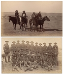 Two Original Photographs From 1891, Shortly After the Wounded Knee Massacre -- One Photograph Shows a Troop of Sioux Cavalry Scouts